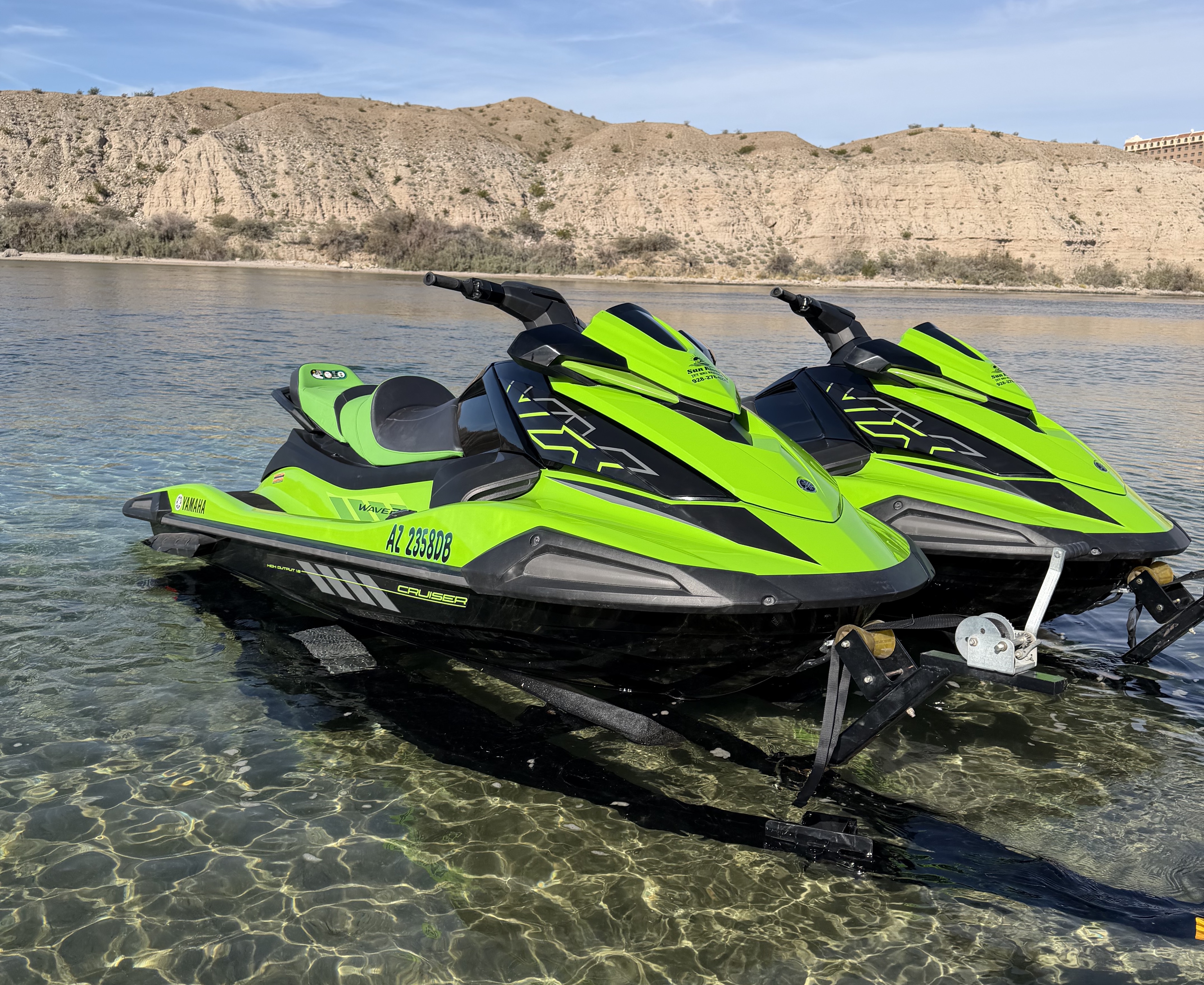 Jet ski on a calm weekday river